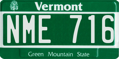 VT license plate NME716