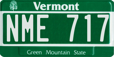VT license plate NME717