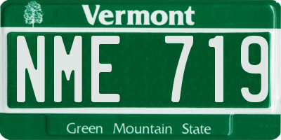 VT license plate NME719
