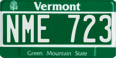 VT license plate NME723