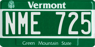 VT license plate NME725