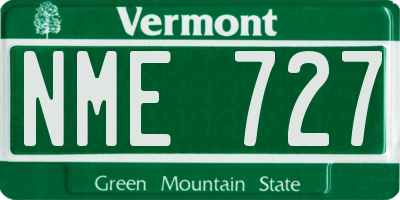 VT license plate NME727