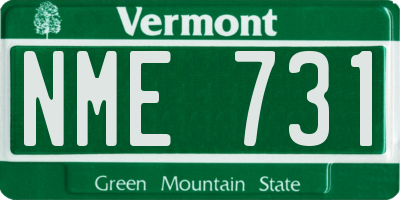 VT license plate NME731