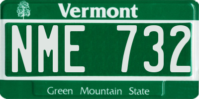 VT license plate NME732