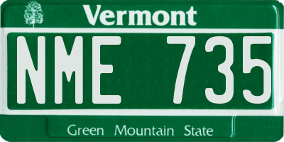 VT license plate NME735