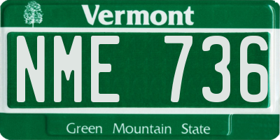 VT license plate NME736