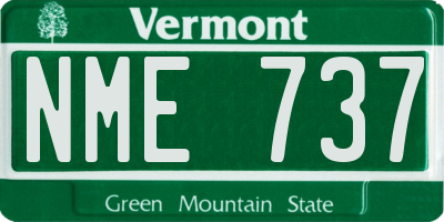 VT license plate NME737