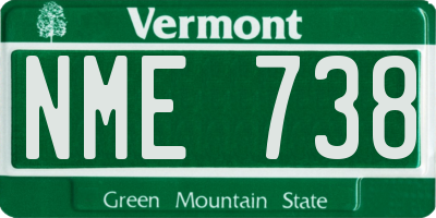 VT license plate NME738