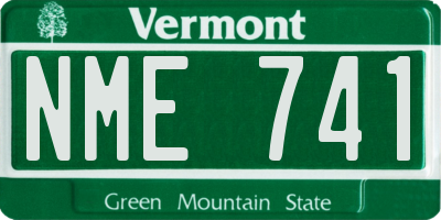 VT license plate NME741