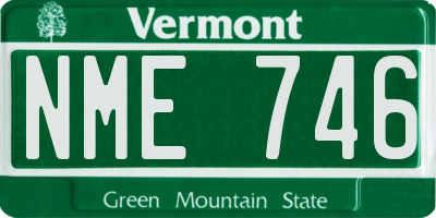 VT license plate NME746