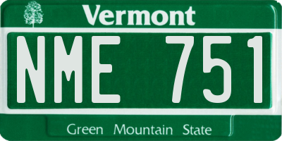 VT license plate NME751