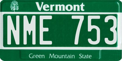 VT license plate NME753