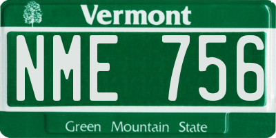 VT license plate NME756