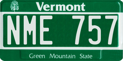 VT license plate NME757