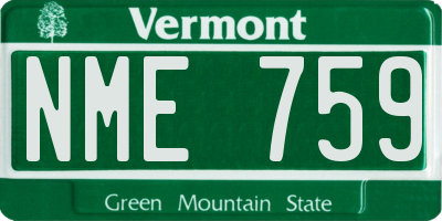 VT license plate NME759