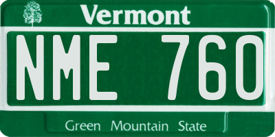 VT license plate NME760