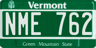 VT license plate NME762