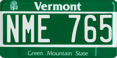 VT license plate NME765