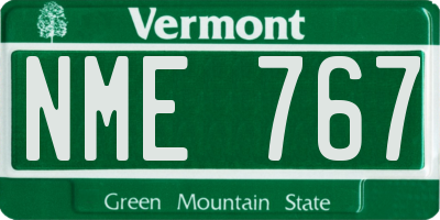 VT license plate NME767