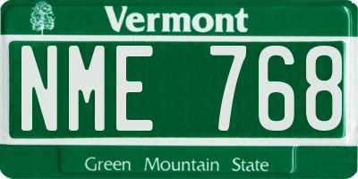 VT license plate NME768