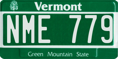 VT license plate NME779
