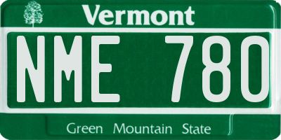 VT license plate NME780
