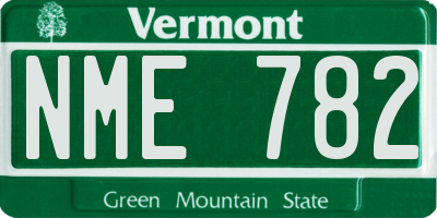 VT license plate NME782