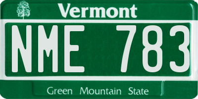 VT license plate NME783