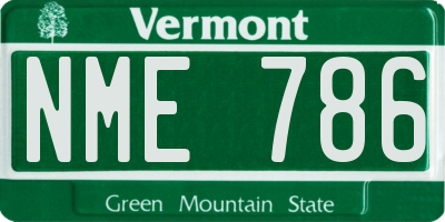 VT license plate NME786