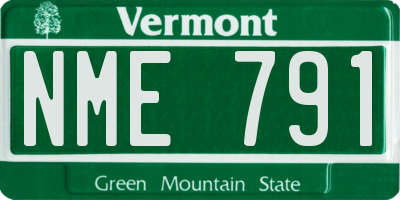 VT license plate NME791