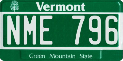 VT license plate NME796