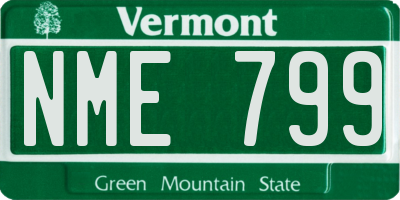 VT license plate NME799