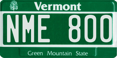 VT license plate NME800