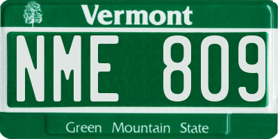VT license plate NME809