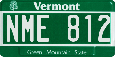 VT license plate NME812