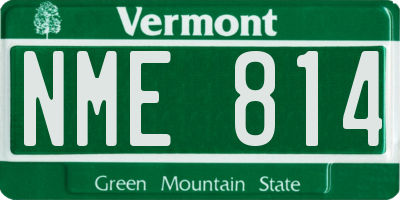 VT license plate NME814