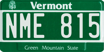 VT license plate NME815