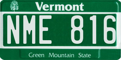 VT license plate NME816