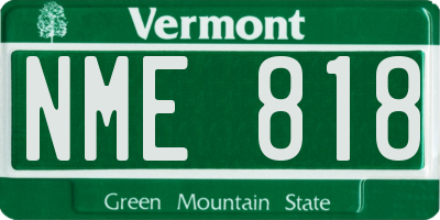 VT license plate NME818