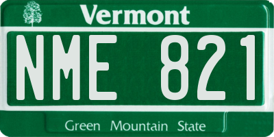 VT license plate NME821