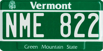VT license plate NME822