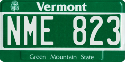 VT license plate NME823