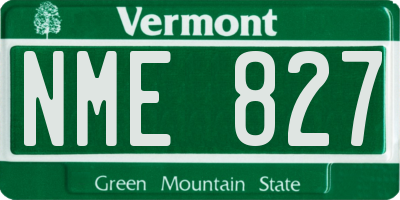 VT license plate NME827