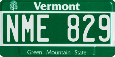 VT license plate NME829