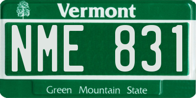 VT license plate NME831