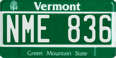 VT license plate NME836