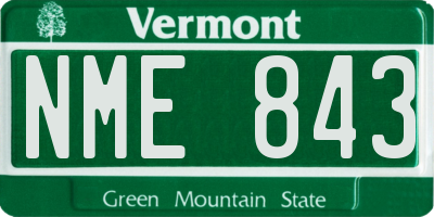VT license plate NME843