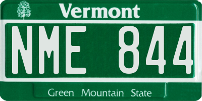 VT license plate NME844