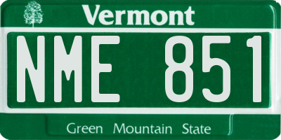 VT license plate NME851