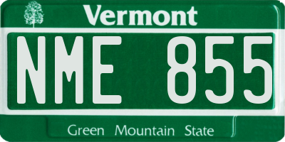 VT license plate NME855